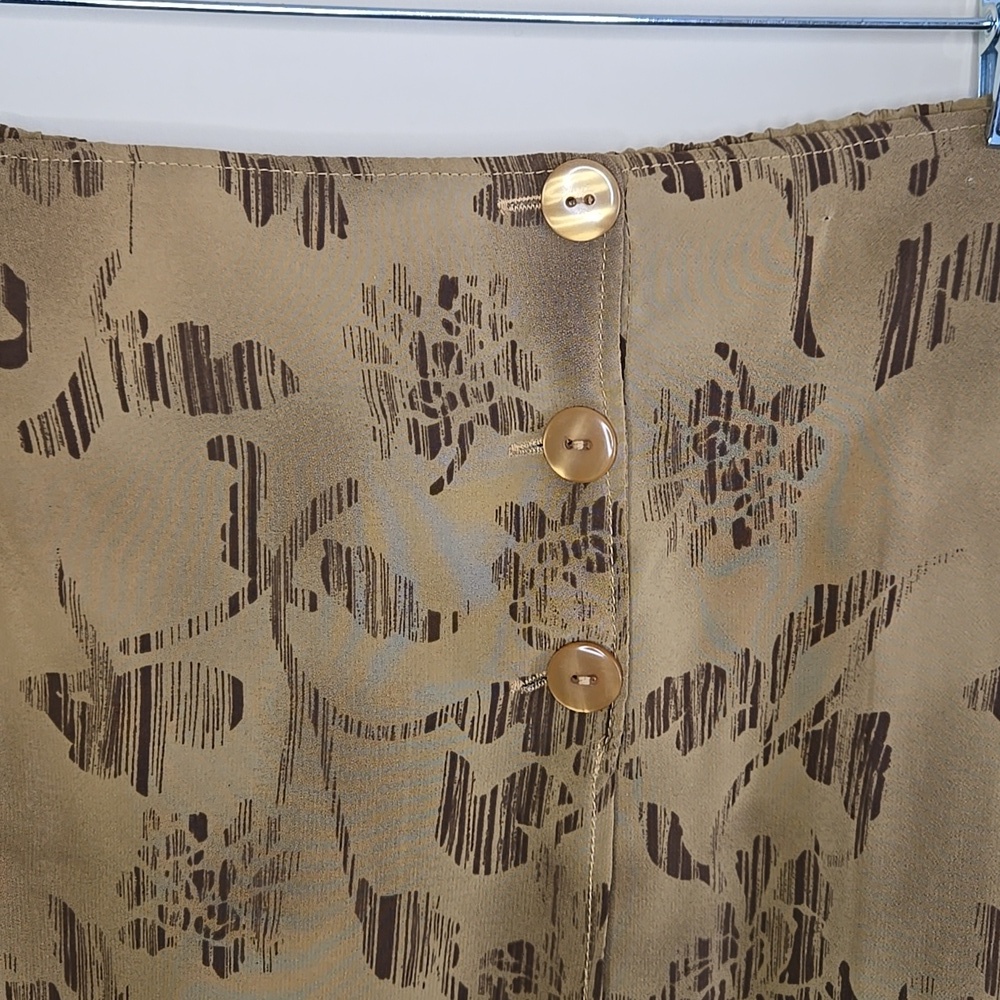 Vintage Floral Hem Maxi‎ Wrap Skirt Elastic Waist Boho Cottagecore Earthy XL - Picture 3 of 8